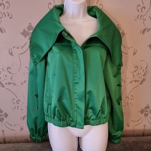 NWOT Kenneth Cole Reaction Green Satin Jacket